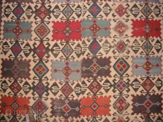	

Anatolian Kilim circa 1870 antique. Size: 430 x 187 (cm) 14' 1" x 6' 2"  carpet ID: A-553
Woven with hand spun wool, the minor oxidized places needs to be woven, the  ...