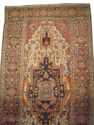	

Farahan-Sarouk Persian, knotted circa in 1905 antique, 223 x 114 (cm) 7' 4" x 3' 9" 
 carpet ID: K-227
High pile, in good condition, rare size, the background color is ivory, fine  ...