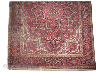 
Heriz Persian, knotted circa in 1935, semi antique, 195 x 142 cm, carpet ID: BRDI-67
A carpet with character, at the border circa 10x15cm worn place.        