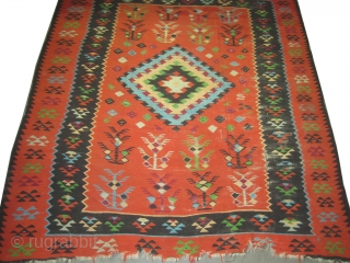 
	

Sharkoy kilim Turkish, woven circa in 1924 semi antique, 253 x 242 (cm) 8' 4" x 7' 11"  carpet ID: A-544
Woven with hand spun wool, in good condition, the center medallion  ...