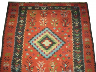 
	

Sharkoy kilim Turkish, woven circa in 1924 semi antique, 253 x 242 (cm) 8' 4" x 7' 11"  carpet ID: A-544
Woven with hand spun wool, in good condition, the center medallion  ...