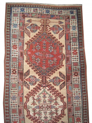 

Serap Persian knotted circa in 1915 antique,  210 x 90 (cm) 6' 11" x 2' 11"  carpet ID: K-2481
The background is knotted with camel hair, the knots are hand spun  ...