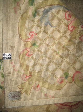
Cogolin savonnerie French, knotted circa 1935 semi-antique, 345 x 535 cm, ID: P-5615
Vegetable dyes, the knots are hand spun wool, high pile, in perfect condition, all over floral design, the background color  ...