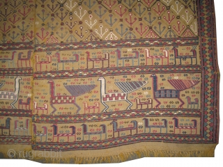 
Horse cover Vernneh Caucasian circa 1895 antique. Collector's item, Size: 186 x 158 (cm) 6' 1" x 5' 2"  carpet ID: A-217
Woven with hand spun wool and Vernneh technique, good condition,  ...