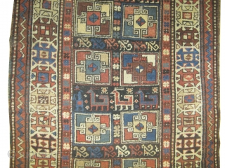 	

Gendja Caucasian circa 1910 antique. Collector's item. Size: 300 x 103 (cm) 9' 10" x 3' 5"  carpet ID: K-4093
High pile, good condition, soft, the black color is oxidized, geometric design,  ...