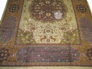 Indian Amritsar circa 1920 Semi antique, Size: 450 x 355 (cm) 14' 9" x 11' 8"  carpet ID: P-2167
From a 16th century Safavid Persian "Salting group" design, perhaps a copy of  ...