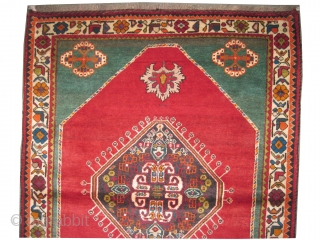 Gabbeh Nomad Persian knotted circa in 1935,  159 x 121 (cm) 5' 3" x 4'  carpet ID: T-678
Thick pile, fine knotted in perfect condition, the background color is warm red,  ...