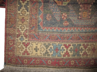 

Chikli Kazak Caucasian, knotted circa in 1912, antique, collectors item, 100 x 400 cm, carpet ID: BRDU-28
The knots, the warp and the weft threads are lamb wool. The black knots are oxidized,  ...