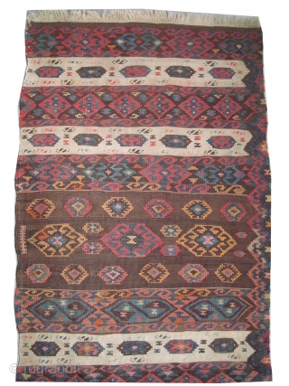 
Kotahya Turkish kelim, woven circa 1880 antique, collector's item, 201 x 70 cm,  carpet ID: UOE-11
The warp and the weft threads are 100% wool, in good condition, considered as a fragment  ...