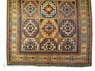 
Moghan Caucasian knotted circa in 1905 antique, collectors item. 218 x 150 (cm) 7' 2" x 4' 11"  carpet ID: V-152
Thick pile in perfect condition, allover geometric design, the surrounded large  ...