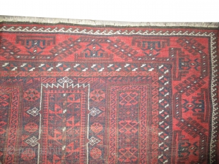 

 Belutch  knotted circa in 1910 antique,  230 x 126 (cm) 7' 6" x 4' 2"  carpet ID: K-4274
The black knots are oxidized. The knots, the warp and the  ...