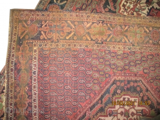 

 Afshar Persian, old, 170 x 143 (cm) 5' 7" x 4' 8"  carpet ID: K-5581
The black knots are oxidized, the knots are hand spun wool, the pile is slightly short,  ...