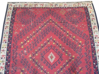 	

 Sharkoy Turkish kilim circa 1905 antique. Collectors item, Size: 328 x 282 (cm) 10' 9" x 9' 3"  carpet ID: A-436
Minor problems, good condition, soft, very fine woven and in  ...