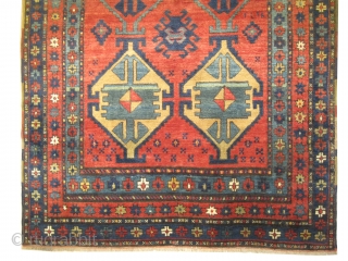 
Lambalo-Kazak Caucasian knotted circa in 1910 antique, collector's item. 225 x 138 (cm) 7' 5" x 4' 6"  carpet ID: H-277
The knots, the warp and the weft threads are hand spun  ...