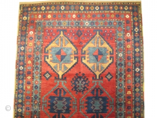 
Lambalo-Kazak Caucasian knotted circa in 1910 antique, collector's item. 225 x 138 (cm) 7' 5" x 4' 6"  carpet ID: H-277
The knots, the warp and the weft threads are hand spun  ...