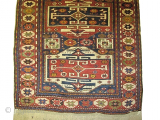 
Karatchoph Caucasian knotted circa in 1900, antique, collector's item, 235 x 127 (cm) 7' 8" x 4' 2"  carpet ID: H-299
The knots, the warp and the weft threads are hand spun  ...