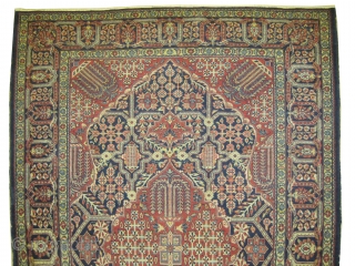 

Mohtashem-Kashan Persian, knotted circa in 1910 antique, collectors item. 206 x 134 (cm) 6' 9" x 4' 5"  carpet ID: K-111
The knots are hand spun lamb wool, high pile, at the  ...