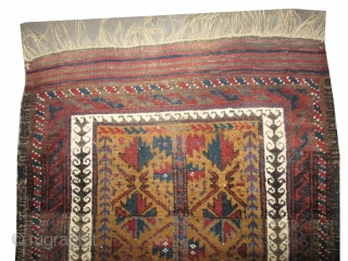 	

Belutch Persian, knotted circa 1920, antique, collector's item,  152 x 84 (cm) 5'  x 2' 9"  carpet ID: K-4612
The background is knotted with camel hair. The knots, the warp  ...