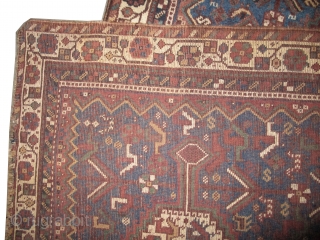 

Shiraz Khamse Persian, knotted circa in 1912 antique,  164 x 118 (cm) 5' 5" x 3' 10"  carpet ID: SA-1189
The knots, the warp and the weft threads are hand spun  ...