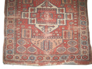 
	

Bergama Anatolian knotted circa in 1860 antique, collector's item. 186 x 164 (cm) 6' 1" x 5' 5"  carpet ID: K-3263
The black knots are oxidized. The knots, the warp and the  ...