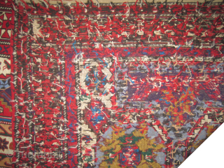 Ardabil Persian, woven circa 1940 with Soumak technique, 99 x 199 cm, ID: SA-1166
The weft threads are wool, the ivory background and the surrounded large ivory border are 100% silk, the center  ...