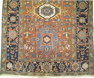 
Karadja Persian circa 1910 antique. Size: 200 x 137 (cm) 6' 7" x 4' 6"  carpet ID: K-4366
Good condition, the pile of the background is slightly shorter than the rest, the  ...