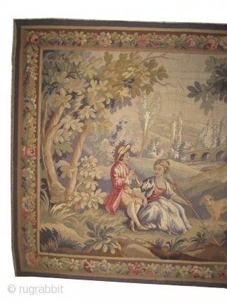 	

French tapestry circa 1890 antique, collector's item, Size: 180 x 120 (cm) 5' 11" x 3' 11"  carpet ID: MZ-1 
Hand woven with hand spun wool on a loom, perfect condition,  ...