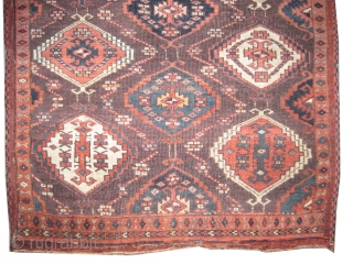 

Tschaudor Turkmen fragment, antique, collector's item, 80 x 77 (cm) 2' 7" x 2' 6"  carpet ID: K-4089
The knots, the warp and the weft threads are mixed with hand spun lamb  ...