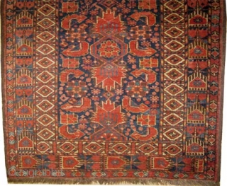 

Beshir Turkmen knotted circa in 1800 antique, collector's item, 126 x 98 (cm) 4' 2" x 3' 3"  carept ID: K-3028
Thick pile in good condition, fine knotted. The knots, the warp  ...