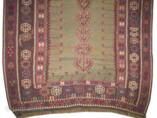 
Erzouroum kilim Anatolian, woven circa in 1860 antique, collectors item, 180 x 125 (cm) 5' 11" x 4' 1"  carpet ID: A-1279
Woven with hand spun wool and certain designs with brocade,  ...