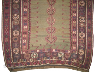 
Erzouroum kilim Anatolian, woven circa in 1860 antique, collectors item, 180 x 125 (cm) 5' 11" x 4' 1"  carpet ID: A-1279
Woven with hand spun wool and certain designs with brocade,  ...