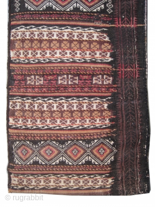Fragment-Belutch  knotted circa 1924 semi antique. 44 x 94 cm  carpet ID: UOE-12
The warp and the weft threads are hand spun wool mixed with goat hair, the back covered kilim  ...