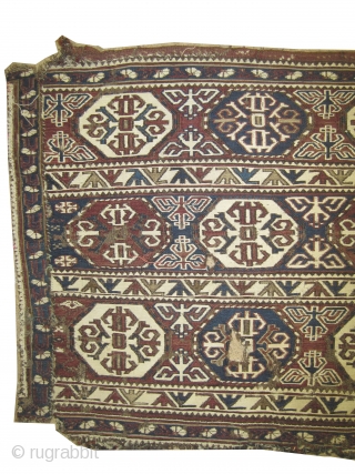 	

A pair of Soumak Caucasian circa 1880 antique. Collector's item, Size: 103 x 54 (cm) 3' 5" x 1' 9"  carpet ID: A-1011
Poor condition, woven with hand spun wool, the ivory  ...