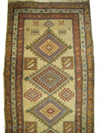 
Serap Persian knotted circa in 1900 antique, 292 x 103 (cm) 9' 7" x 3' 5" carpet ID: k-2379 
The warp and the weft threads are hand spun lamb wool, the background  ...