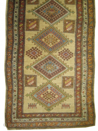 
Serap Persian knotted circa in 1900 antique, 292 x 103 (cm) 9' 7" x 3' 5" carpet ID: k-2379 
The warp and the weft threads are hand spun lamb wool, the background  ...