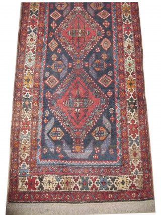 

Chikli Kazak Caucasian, antique, collectors item, 100 x 400cm,  carpet ID: BRDU-28
The knots, the warp and the weft threads are lamb wool. The black knots are oxidized, the selvages are woven  ...