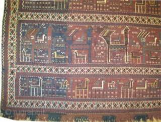 Horse cover Vernneh kilim Caucasian, circa 1900 antique, collector's item, Size: 152 x 110 (cm) 5'  x 3' 7"  carpet ID: A-1276
Certain designs are woven with brocade, minor old repairs,  ...