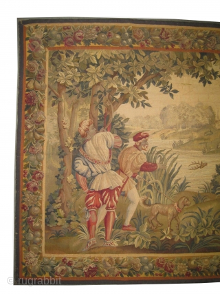 
French tapestry old, 176 x 215 cm, ID: A-812
In good condition, very finely woven with hand spun wool.

               