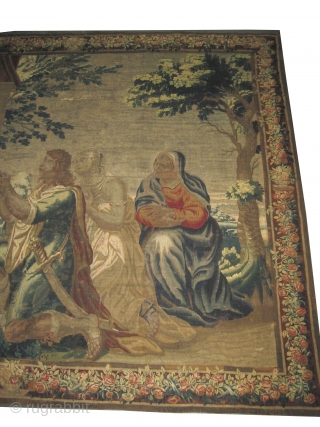 French tapestry, antique, 352 x 298 cm, ID. A-833
Historical subject, in good condition.                    