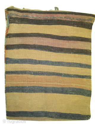 
	
Antique torba Caucasian, collectors item, 52 x 65 cm / 1'8" x 2'1" feet,  ID: BV-8
Vegetable dyes, very finely woven with Soumak technique and hand spun wool, three medallions, blue background,  ...
