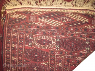  	

Yemouth Turkmen circa 1925 Semi antique, Size: 350 x 222 (cm) 11' 6" x 7' 3"  carpet ID: MMM-15
The edges are finished with 4 cm kilim, the knots are hand  ...