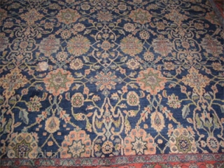 Mahal Persian circa 1925 Semi antique. Size: 503 x 360 (cm) 16' 6" x 11' 10" 
 carpet ID: P-5947
High pile, perfect condition, the warp threads are blue and beige cotton, the  ...
