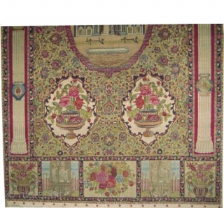 
Pictorial Hajijelili Tabriz Signed Persian knotted circa in 1926, semi antique, collector's item, 309 x 190 (cm) 10' 2" x 6' 3"  carpet ID: P-4540
The knots are hand spun lamb wool,  ...