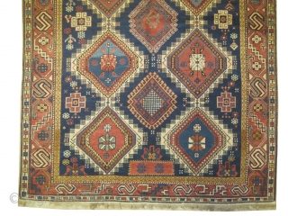 	

Shirvan Caucasian, dated 1333 = 1914 antique,  294 x 144 (cm) 9' 8" x 4' 9"  carpet ID: H-93
High pile, in good condition, the black color is oxidized, the knots  ...