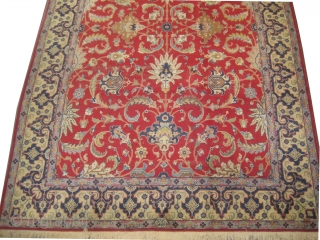 Tabriz Persian knotted circa in 1935 semi antique and signed "Jawan Tabriz".  364 x 245 (cm) 11' 11" x 8'  carpet ID: P-4911

The knots are hand spun wool, in good  ...