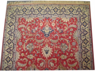 Tabriz Persian knotted circa in 1935 semi antique and signed "Jawan Tabriz".  364 x 245 (cm) 11' 11" x 8'  carpet ID: P-4911

The knots are hand spun wool, in good  ...