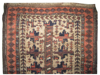 
Belutsch Persian, antique, collectors item, 40 x 70 cm,  ID: K-4643
Vegetable dyes, camel hair background with tree of life design, in acceptable condition, the warp and the weft threads are 100%  ...
