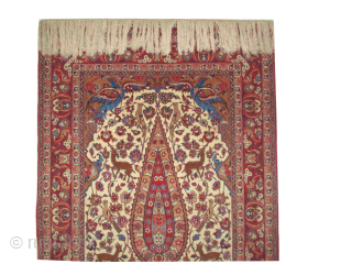 Signed "Isphahan Sarafian Persian", 1'200'000 knots in square meter, 109 x 173 cm, ID: MWS-5
It was hanging on the wall, knotted circa 1940, the warp and the weft threads are 100% silk,  ...