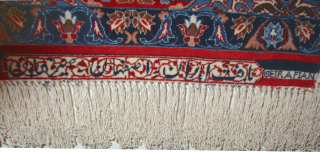 Signed "Isphahan Sarafain Persian", 1'100'000 knots in square meter, 106 x 165 cm, ID: MWS-6
The warp and the weft threads are 100% silk, ivory background, vase design, both edges are finished with  ...