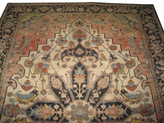 Serapi Heriz Persian circa 1895 antique. Collector's item, Size: 560 x 360 (cm) 18' 4" x 11' 10"  carpet ID: P-1875
High pile, good condition, the background color is ivory, the center  ...